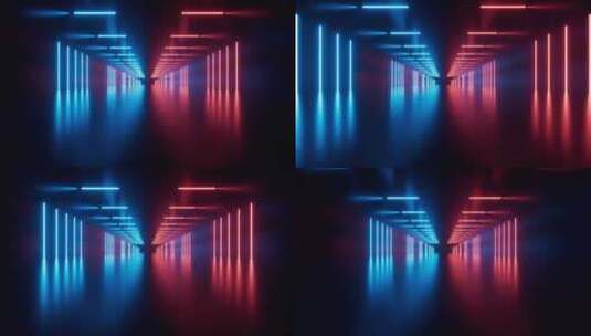 抽象霓虹隧道动画高清在线视频素材下载