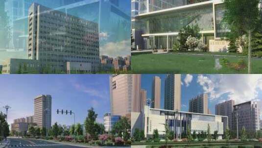 建筑漫游城市规划政府大楼三维动画高清在线视频素材下载