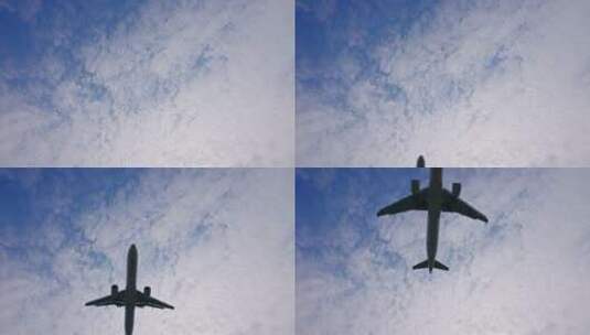 飞机划过蓝天高清在线视频素材下载