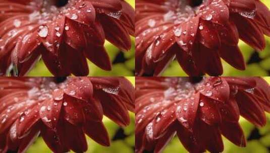 雨滴落在花上高清在线视频素材下载