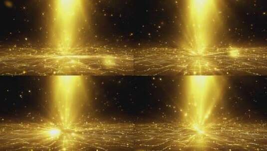 金色发光粒子背景高清在线视频素材下载