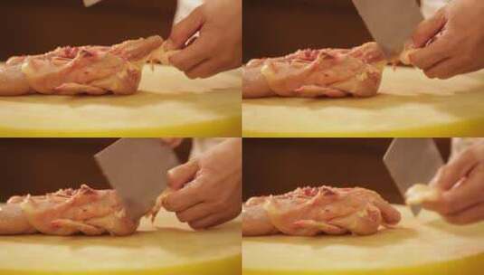 厨师拆解切分鸡肉 (6)高清在线视频素材下载