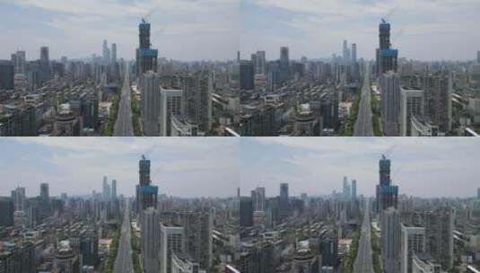 湖南长沙城市高楼五一大道航拍高清在线视频素材下载