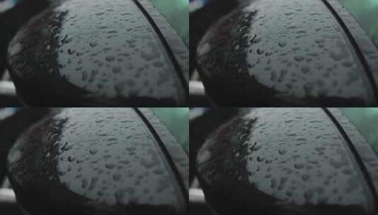雨滴打在汽车后视镜上高清在线视频素材下载