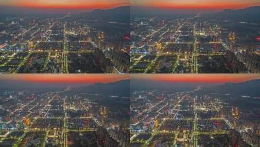 广西贵港城市风光夜景航拍延时高清在线视频素材下载