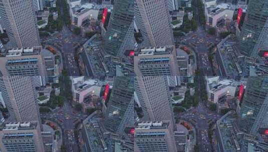 南京新街口航拍高清在线视频素材下载