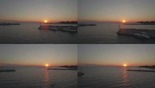 日落时离开港口高清在线视频素材下载