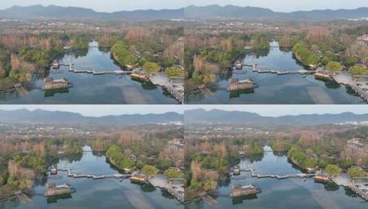 45 航拍 杭州 西湖 风景 小桥高清在线视频素材下载
