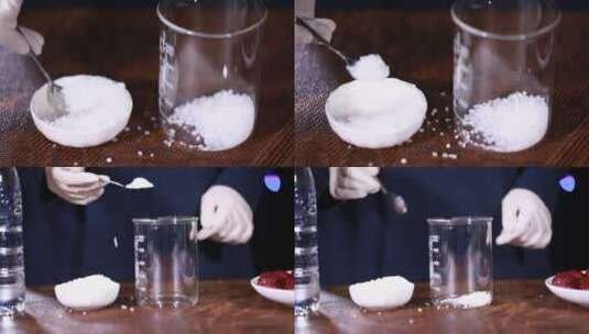 【镜头合集】石蜡白蜡白色化学品高清在线视频素材下载