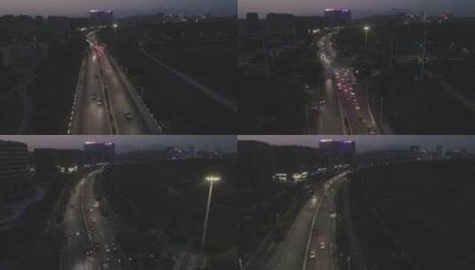 衢江大桥夜景高清在线视频素材下载
