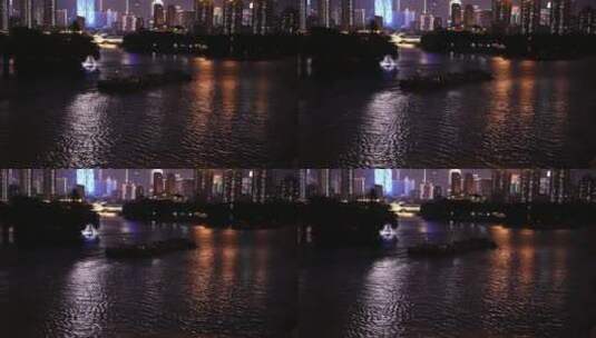 无锡运河里的夜景高清在线视频素材下载
