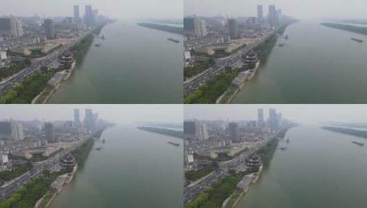 航拍湖南长沙湘江城市风光高清在线视频素材下载