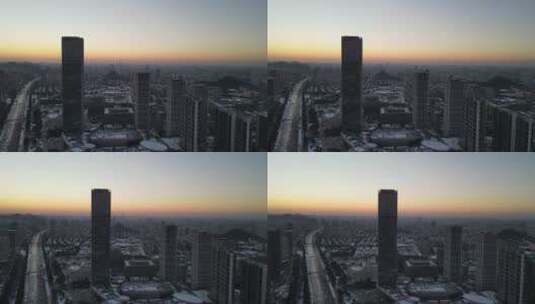 航拍山东济南城市高楼高清在线视频素材下载