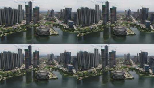 航拍湖南长沙城市风光地标建筑高清在线视频素材下载