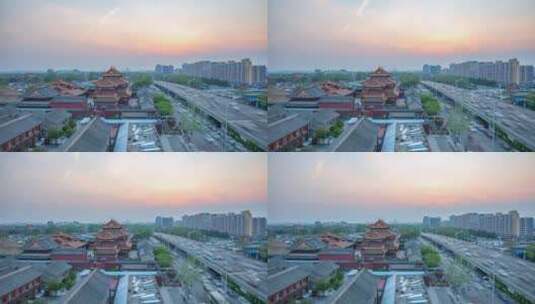 北京雍和宫4K日转夜延时视频高清在线视频素材下载