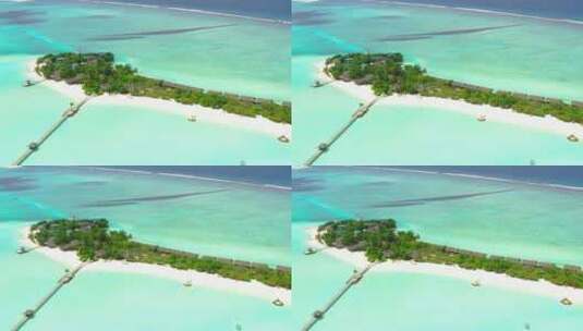 被绿松石海包围的小岛高清在线视频素材下载