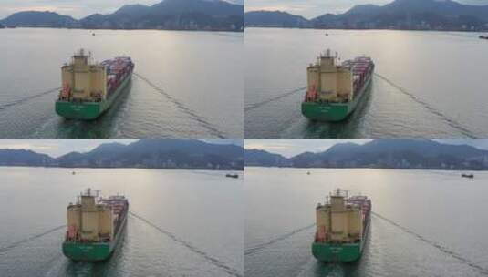小货轮靠岸入港高清在线视频素材下载