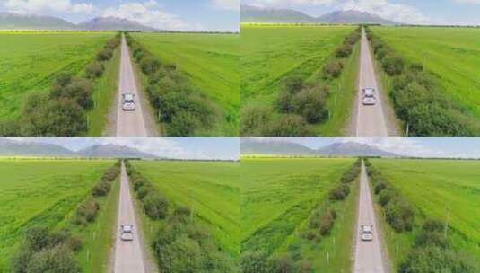 汽车行驶在高原小路上高清在线视频素材下载