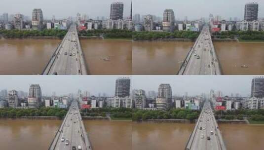 航拍衡阳新大桥高清在线视频素材下载