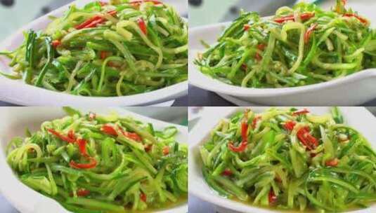 中式菜肴美食青瓜丝高清在线视频素材下载