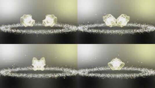 金色黄金粒子融合分子高清在线视频素材下载