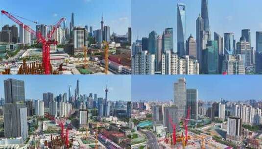 建设中的 上海北外滩中心  FC金茂广场高清在线视频素材下载