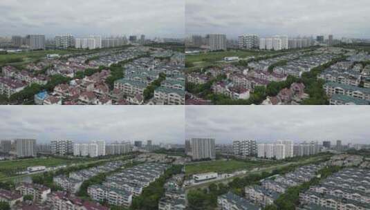 上海嘉定新城别墅区航拍高清在线视频素材下载