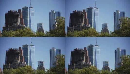 白天纽约市的摩天大楼高清在线视频素材下载