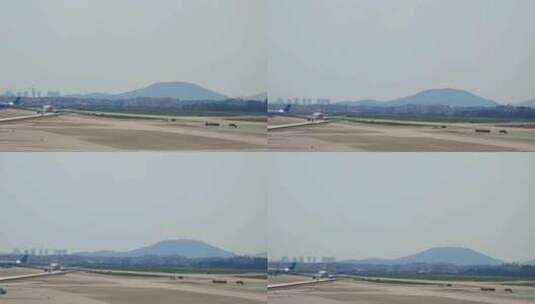 厦门高崎机国际场降落的飞机航班高清在线视频素材下载