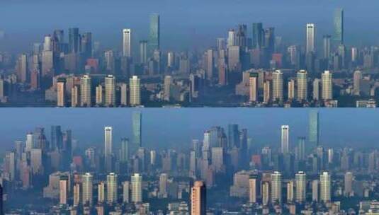在无人机长焦镜头下拍摄南京城市高清在线视频素材下载