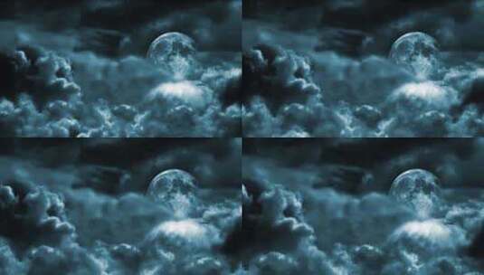 天空月亮云层高清在线视频素材下载