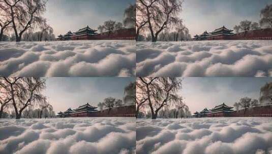 北京冬天雪景高清在线视频素材下载