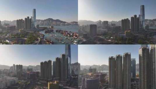 香港油麻地航拍高清在线视频素材下载
