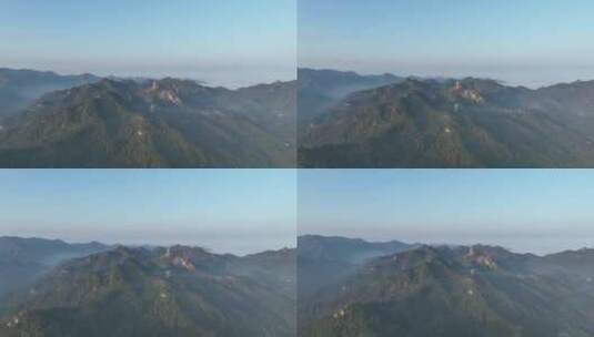 航拍晨雾迷漫的大山高清在线视频素材下载