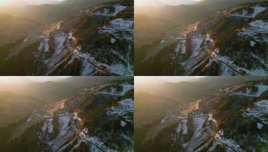 云南香格里拉雪山公路高清在线视频素材下载