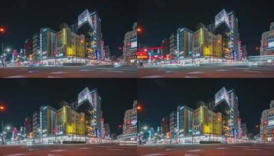 日本东京街道夜景延时高清在线视频素材下载