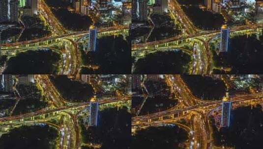 航拍上海交通车流立交桥高清在线视频素材下载