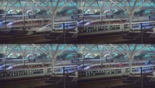 D904次列车CRH2E双层动卧缓慢驶出高清在线视频素材下载