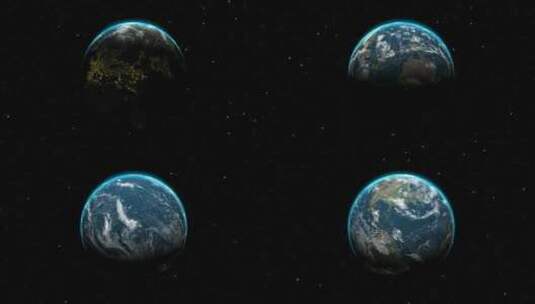 从外太空看地球自转及夜晚城市明亮（2）高清在线视频素材下载
