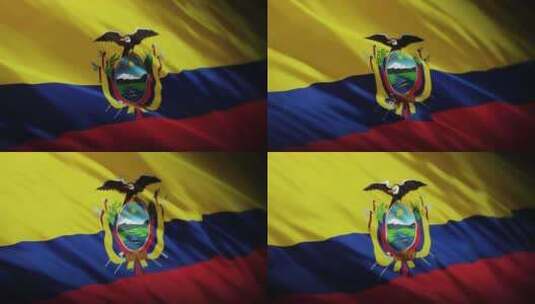 厄瓜多尔国旗挥舞-4K高清在线视频素材下载