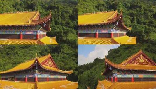 大山寺庙航拍高清在线视频素材下载