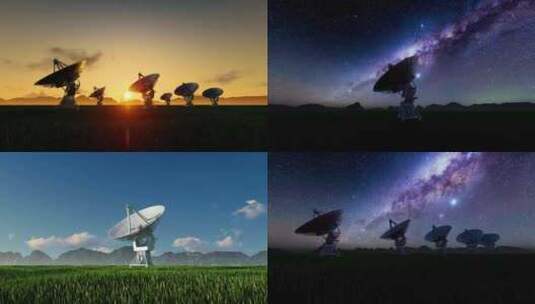射电望远镜 探索 外星文明高清在线视频素材下载