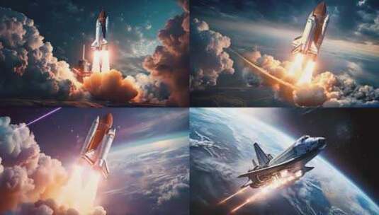 火箭发射宇宙航天飞船高清在线视频素材下载