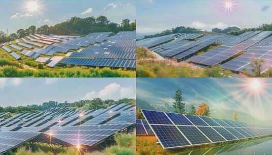 光伏太阳能板清洁能源新能源发电素材原创高清在线视频素材下载