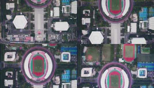 广州天河体育中心航拍4K高清在线视频素材下载