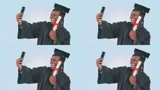 毕业自拍，学生和男人有大学头像，文凭高清在线视频素材下载