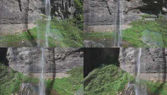 矮寨大桥景区流沙瀑布航拍高清在线视频素材下载