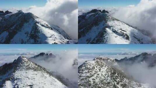 无人机在马德拉岛的鲁伊沃Pico山顶上空高清在线视频素材下载