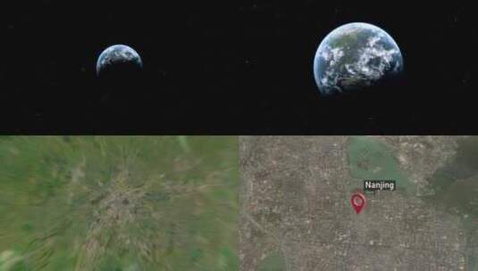 南京城市变焦（中国）从太空到地球高清在线视频素材下载