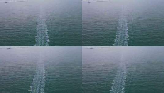 大海海面快艇航行航拍高清在线视频素材下载